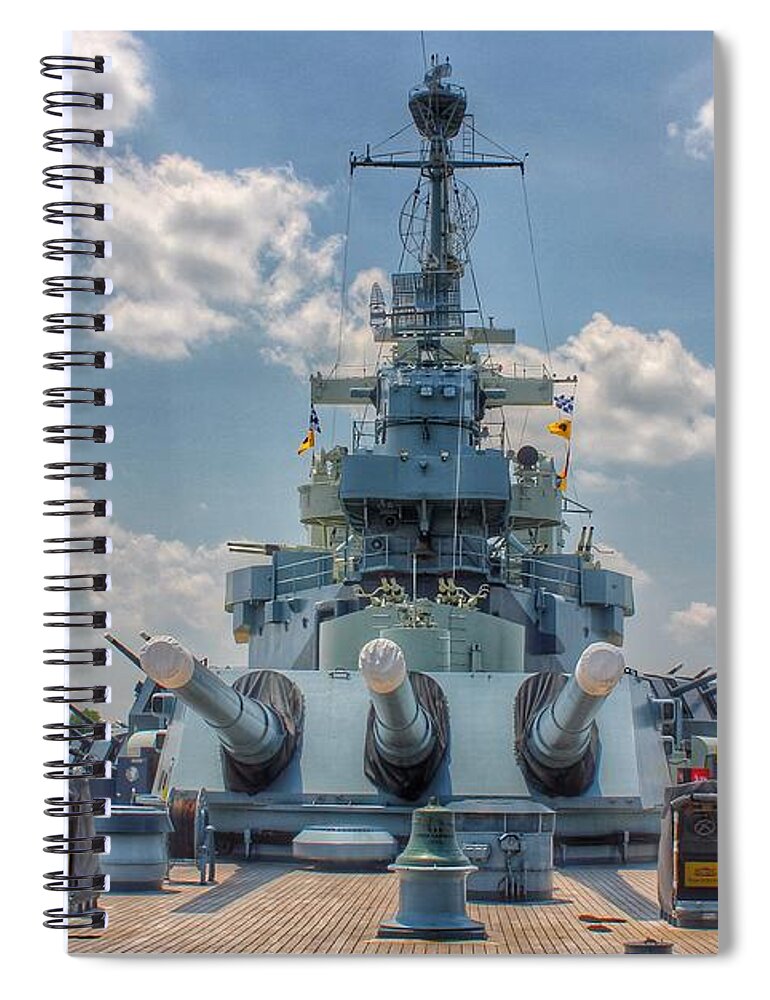 Uss North Carolina Spiral Notebook featuring the photograph USS North Carolina by Chris Berrier