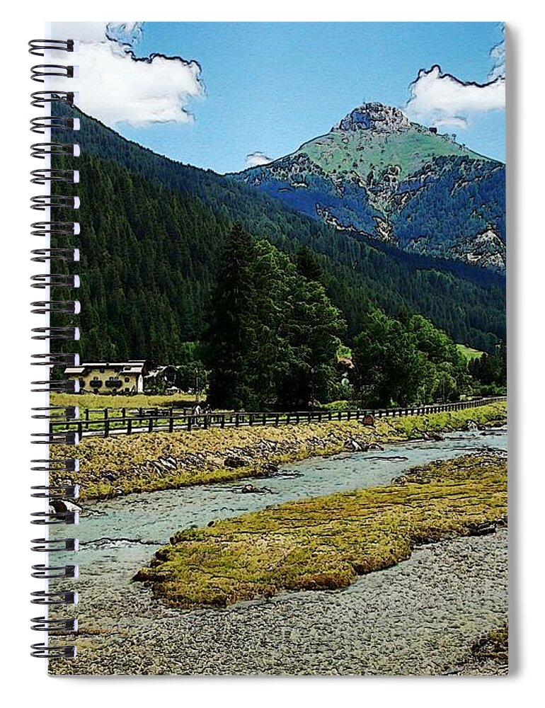 Val Di Fassa Spiral Notebook featuring the photograph Val di Fassa by Zinvolle Art