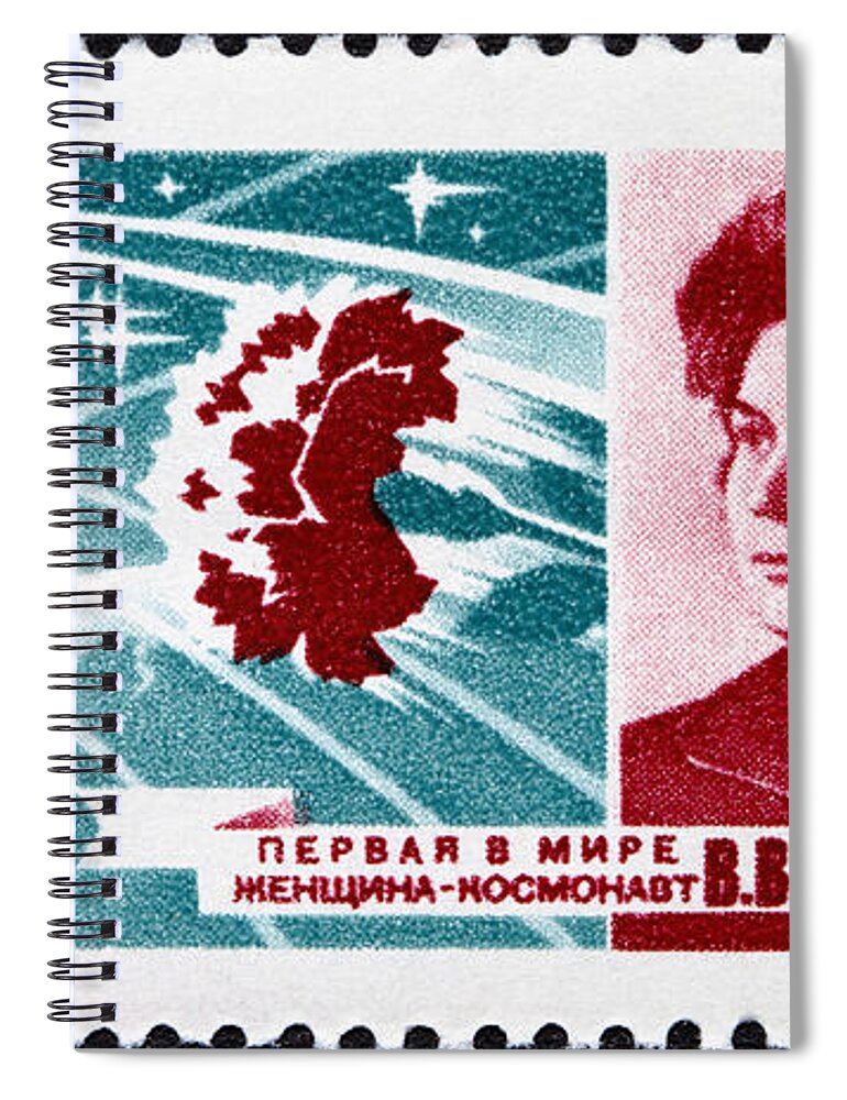 Russian Spiral Notebook featuring the photograph Valentina Tereshkova Stamp by GIPhotoStock