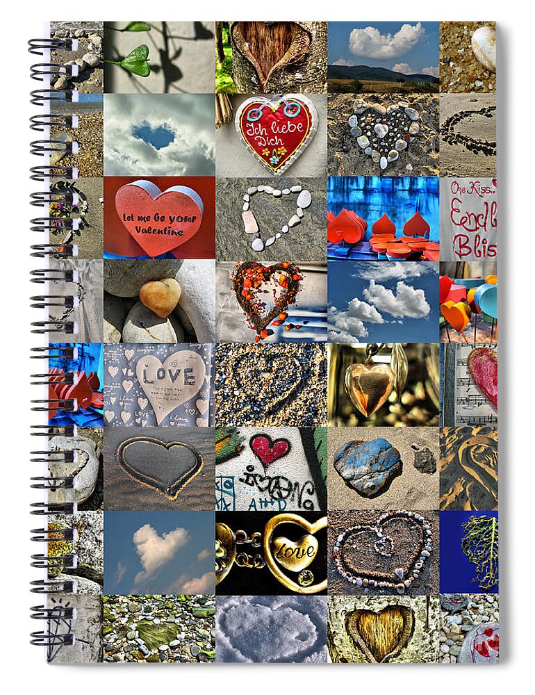 Valentine Hearts Spiral Notebook featuring the photograph Valentine - Hearts and Memories  by Daliana Pacuraru