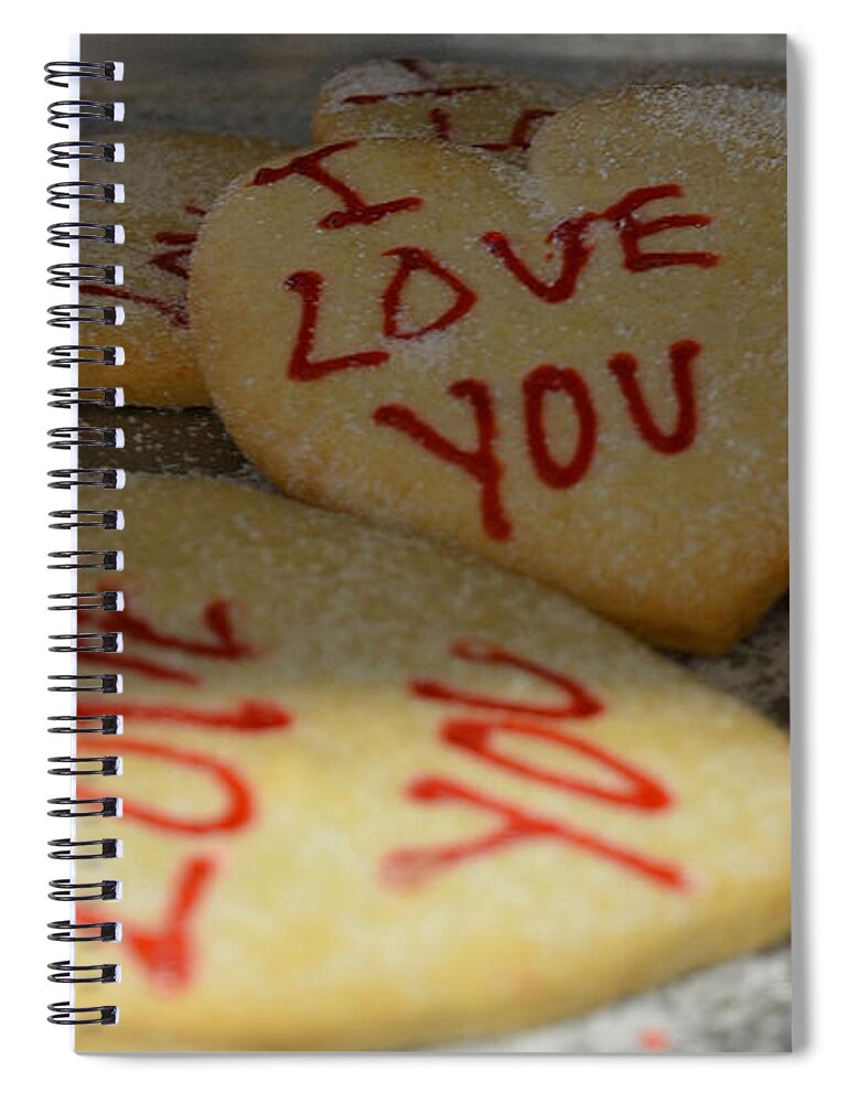 Valentines Spiral Notebook featuring the photograph Valentine Wishes and Cookies by Randy J Heath