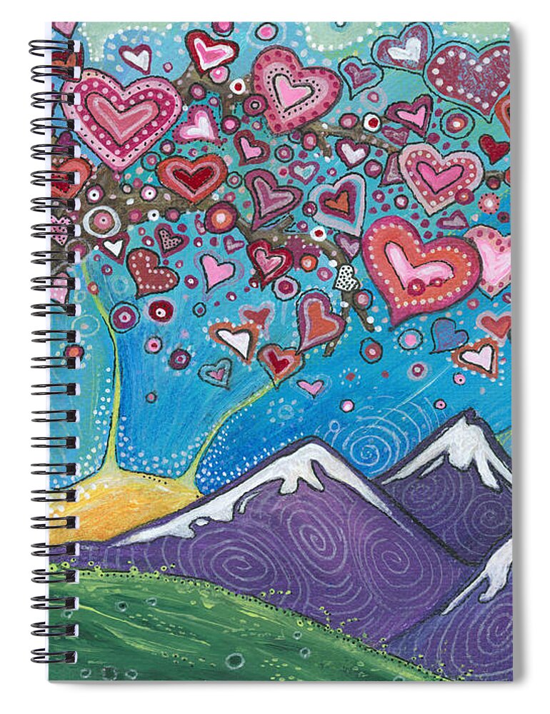 Valentine Spiral Notebook featuring the painting Valentine Wishes by Tanielle Childers