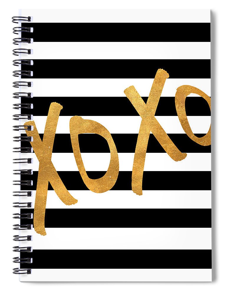 Valentines Spiral Notebook featuring the digital art Valentines Stripes IIi by South Social Studio