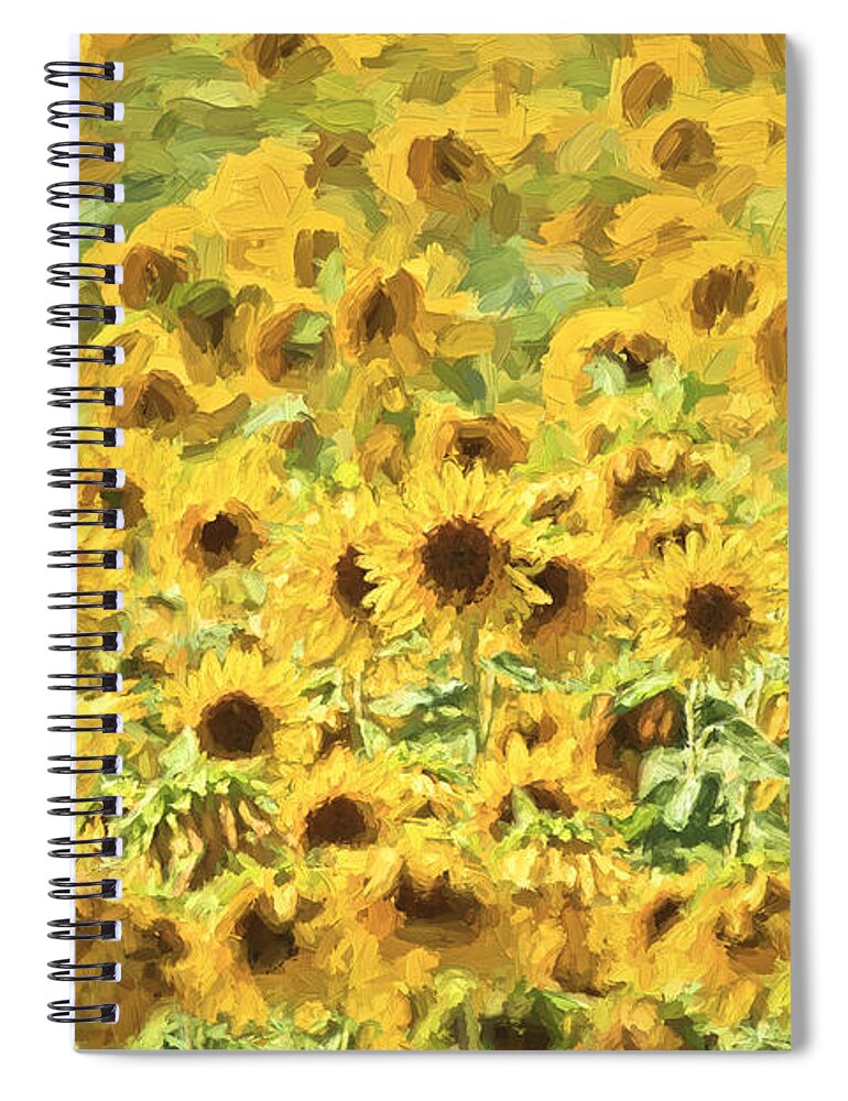 Sunflowers Spiral Notebook featuring the painting Van Gogh Sunflowers by David Letts