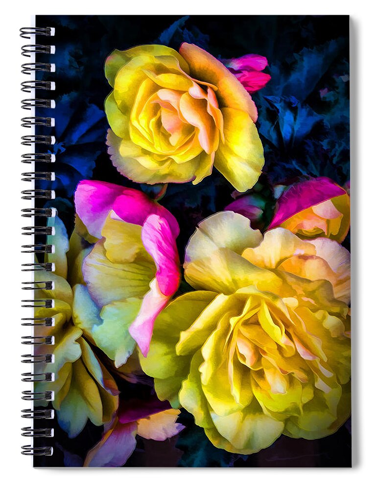 Flower Pictures Spiral Notebook featuring the digital art Vancouver Island Roses by Georgianne Giese