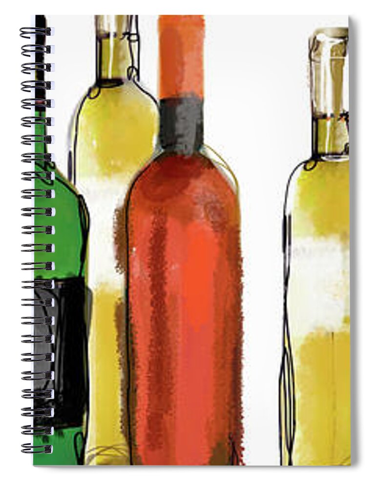 Abundance Spiral Notebook featuring the photograph Various Wine Bottles by Ikon Ikon Images