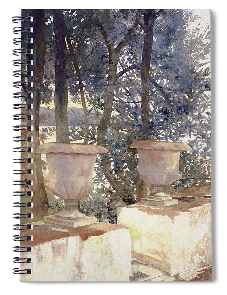 Vases Spiral Notebook featuring the painting vasi a Corfu by Guido Borelli
