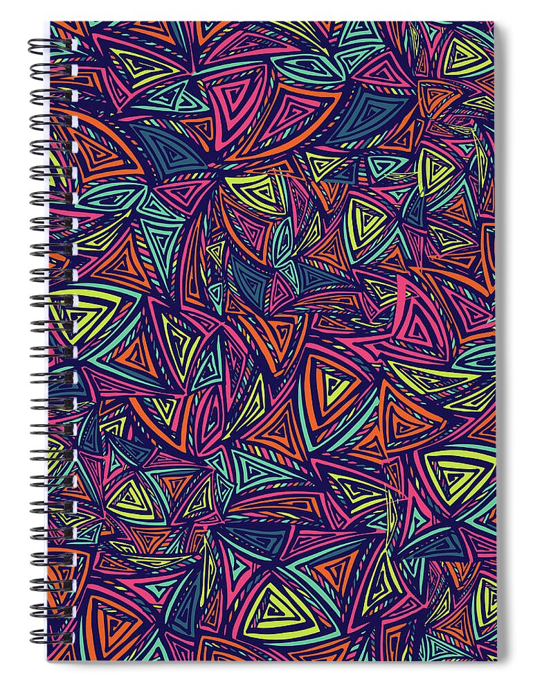 Cool Attitude Spiral Notebook featuring the digital art Vector Colorful Seamless Pattern With by Tatiana kost