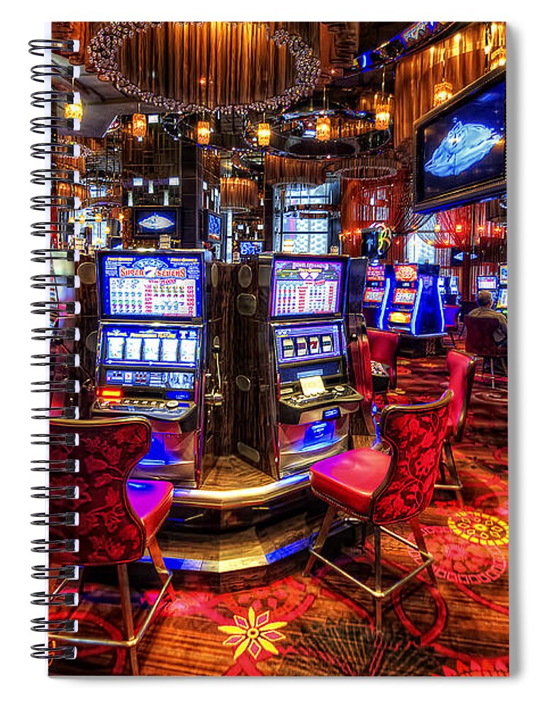 Art Spiral Notebook featuring the photograph Vegas Slot Machines 2.0 by Yhun Suarez