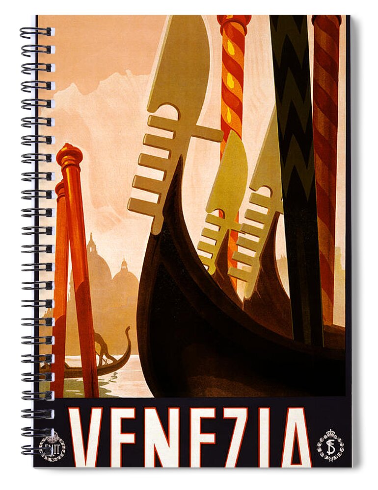 Venice Spiral Notebook featuring the digital art Venezia Italy by Georgia Clare