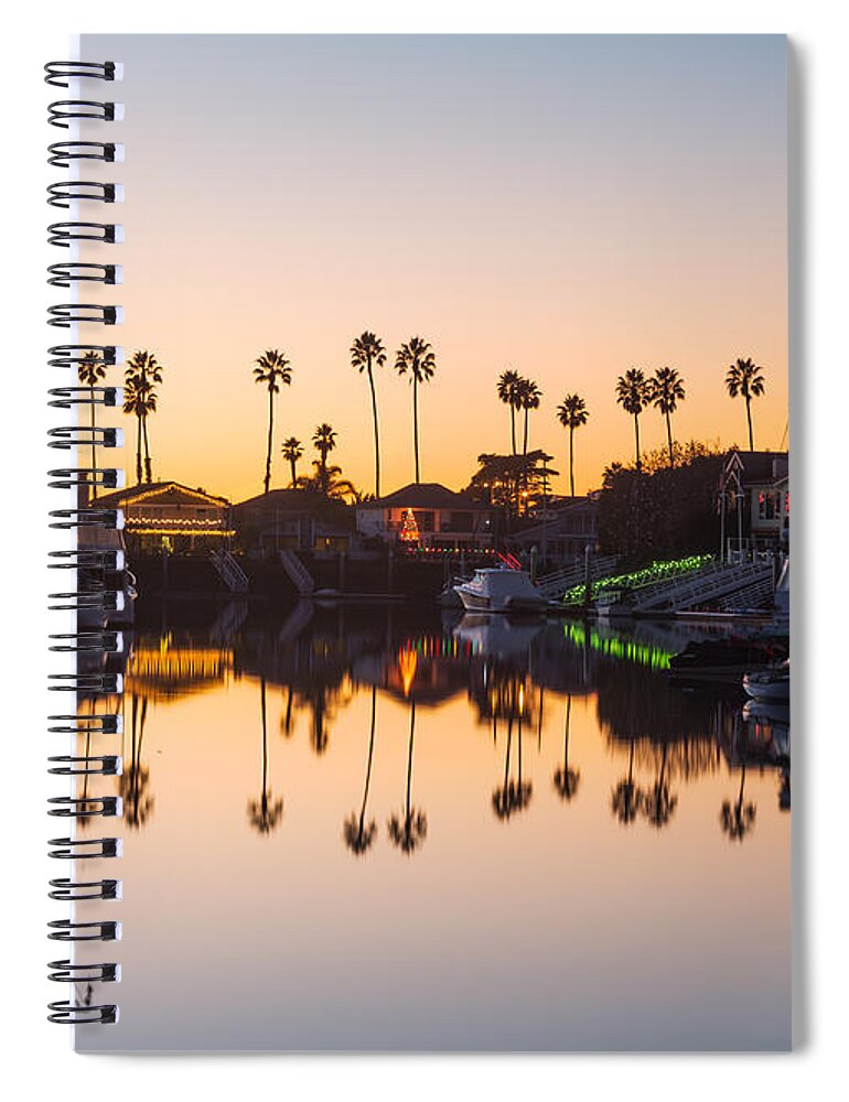 America Spiral Notebook featuring the photograph Ventura sunset over calm harbor by Steven Heap