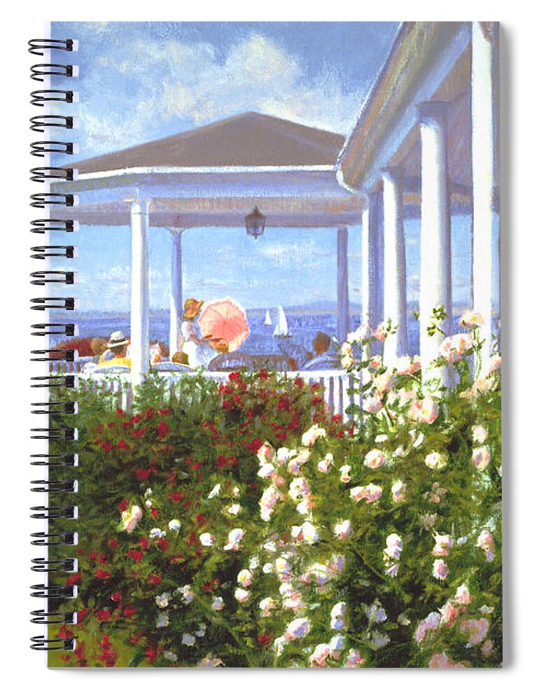 Colony Hotel Spiral Notebook featuring the painting Verandah by Candace Lovely