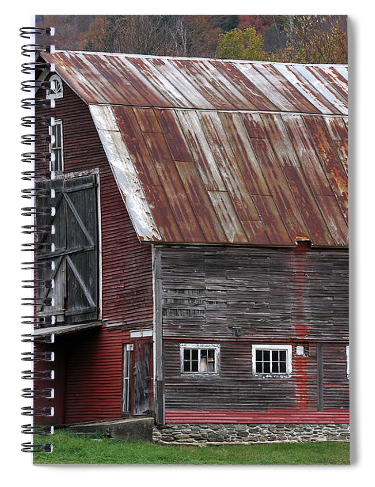 New Spiral Notebook featuring the photograph Vermont Barn Art by Juergen Roth