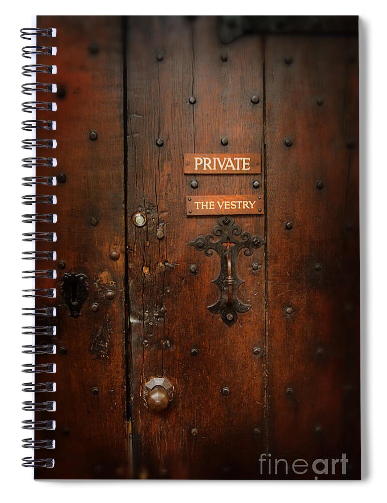 Gothic Spiral Notebook featuring the photograph Vestry Door by Jill Battaglia