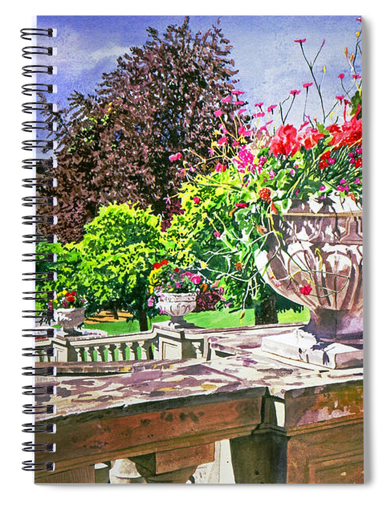 Gardens Spiral Notebook featuring the painting Victoria - Hatley Castle by David Lloyd Glover