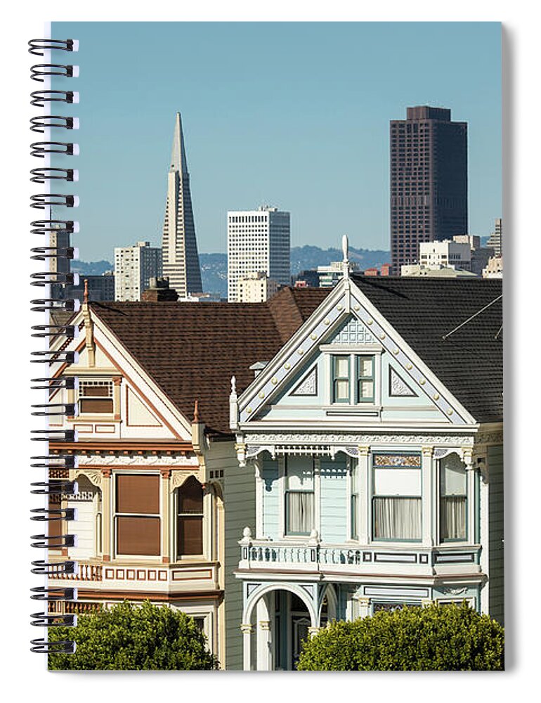 San Francisco Spiral Notebook featuring the photograph Victorian Style Homes In San Francisco by Jeffrey Davis