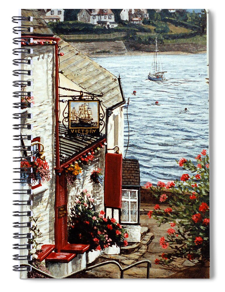 Victory Steps Spiral Notebook featuring the painting Victory Steps St Mawes in Cornwall England by Mackenzie Moulton