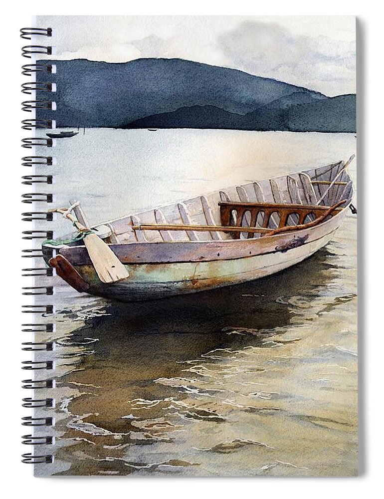 Boat Spiral Notebook featuring the painting Vietnam Waters by Brenda Beck Fisher