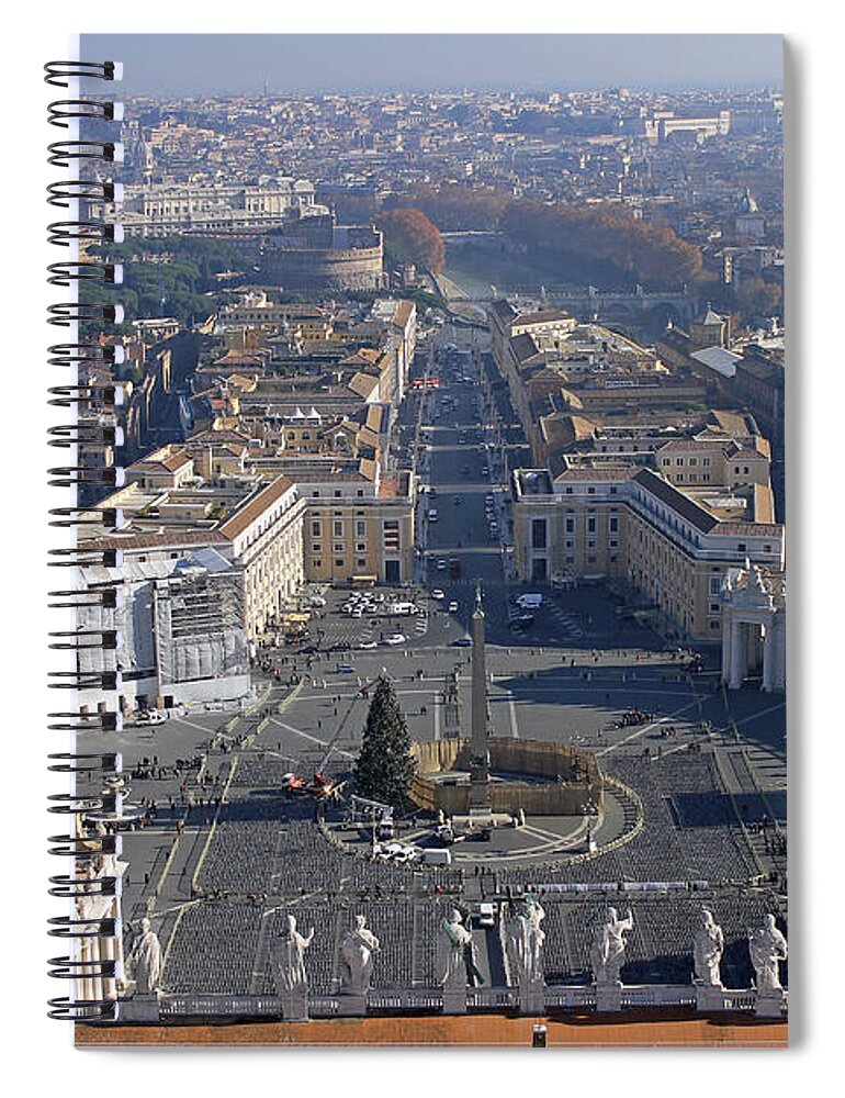 St Peters Basilica Spiral Notebook featuring the photograph View from Dome of St Peters by Tony Murtagh