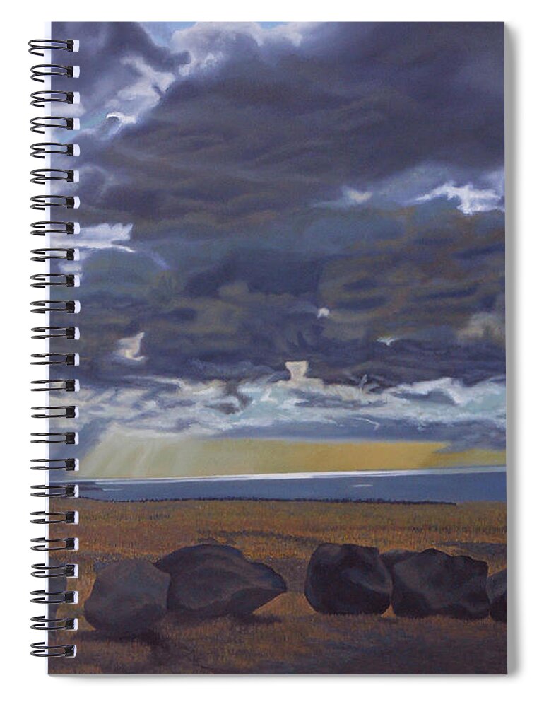 Hawaiian Painting Spiral Notebook featuring the painting View from Spencer by Thu Nguyen