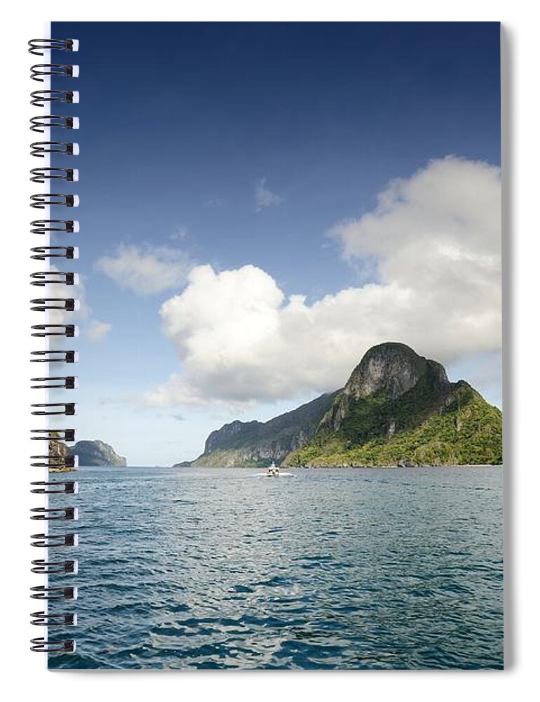 Tranquility Spiral Notebook featuring the photograph View Of Bacuit Bay by Carlina Teteris