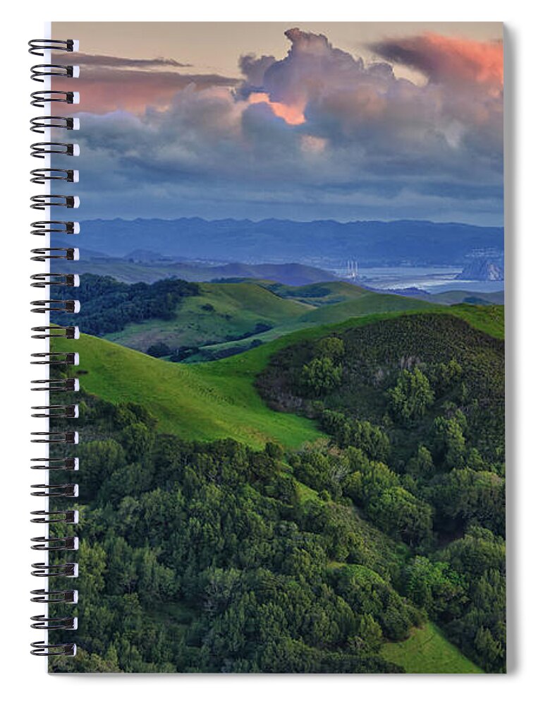 Sunset Spiral Notebook featuring the photograph View of Morro Bay by Beth Sargent