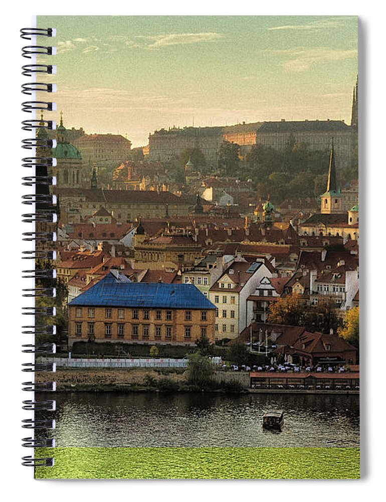 Tranquility Spiral Notebook featuring the photograph View Over The Charles Bridge, Prague by Image By Ian Carroll (aka icypics)