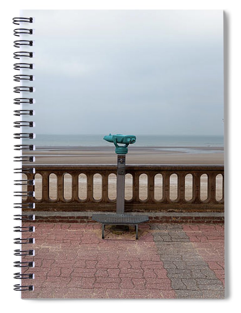 Anticipation Spiral Notebook featuring the photograph Viewpoint At An Empty Beach by Julio Lopez Saguar