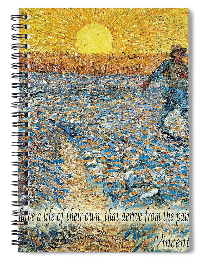 Van Gogh Spiral Notebook featuring the photograph Vincent Van Gogh Quotes 5 by Andrew Fare