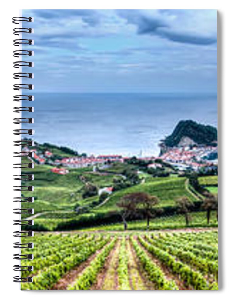 Getaria Vineyards Spiral Notebook featuring the photograph Vineyards by the Sea by Weston Westmoreland