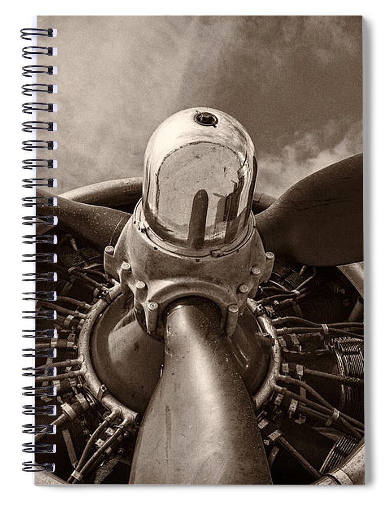 3scape Spiral Notebook featuring the photograph Vintage B-17 by Adam Romanowicz