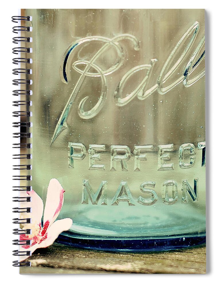 Vintage Ball Perfect Mason Blue Spiral Notebook featuring the photograph Vintage Ball Perfect Mason by Terry DeLuco