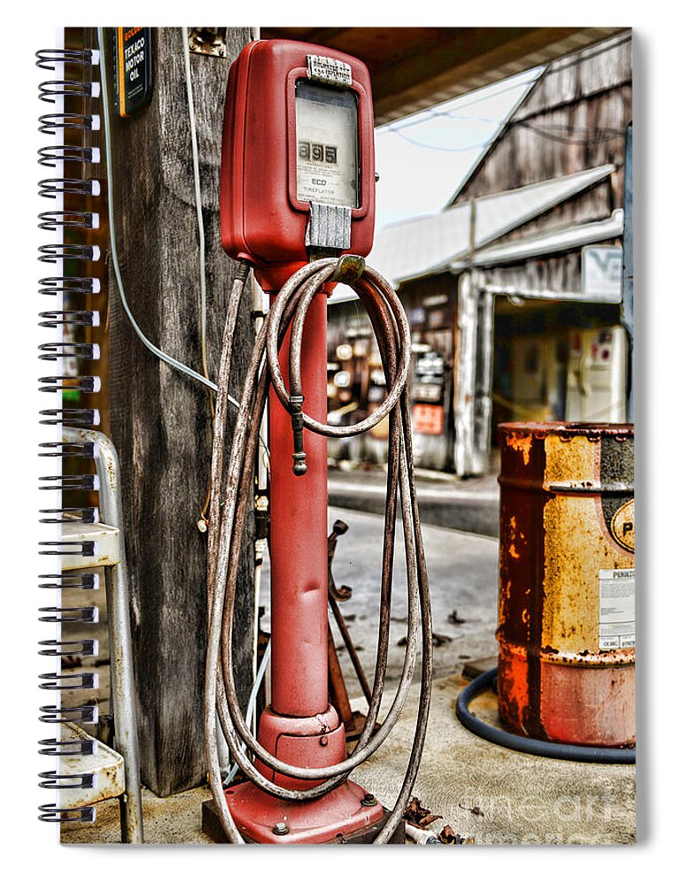 Vintage Gas Station Air Pump 3 Spiral Notebook By Paul Ward - Pixels