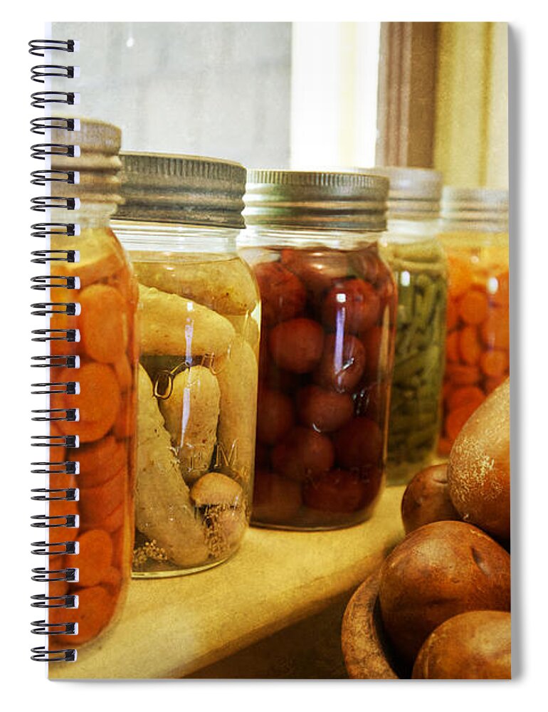 Home Spiral Notebook featuring the photograph Vintage jars on a kitchen window by Eti Reid