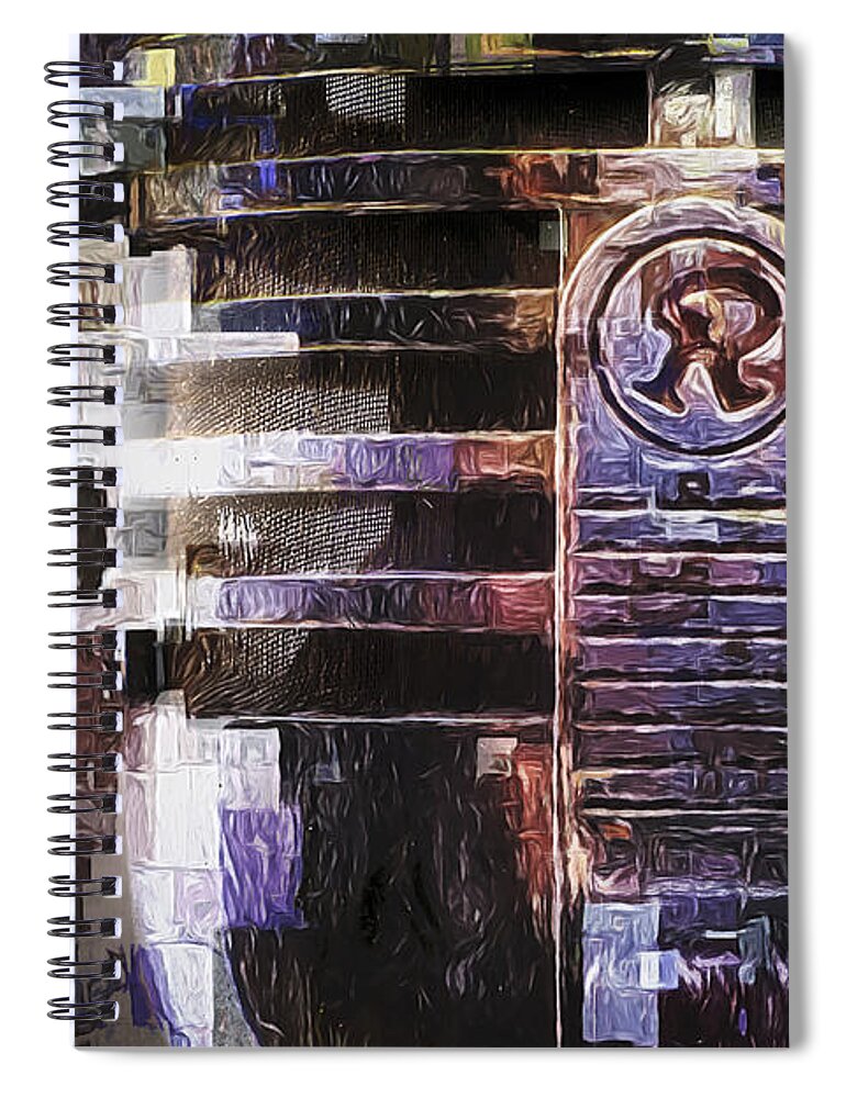 Retro Microphone Closeup Spiral Notebook featuring the photograph Vintage Microphone Painted by Scott Norris