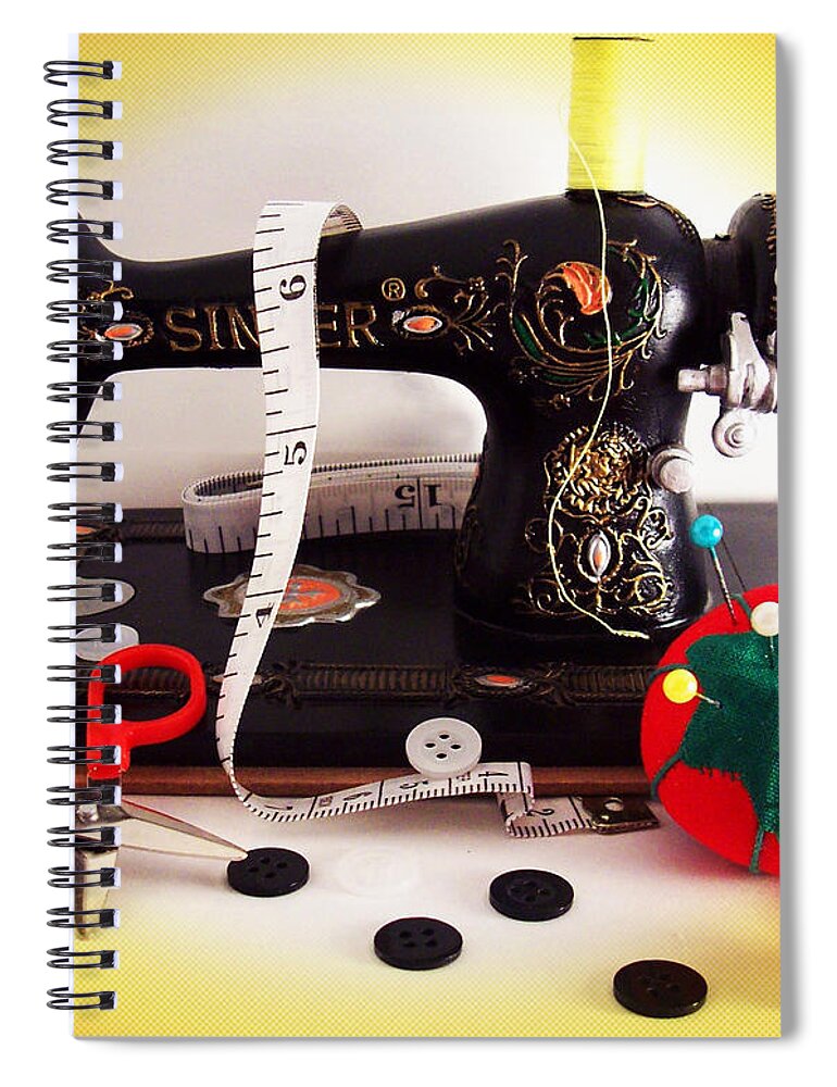 Sewing Machine Spiral Notebook featuring the photograph Vintage Mini Sewing Machine by Shawna Rowe