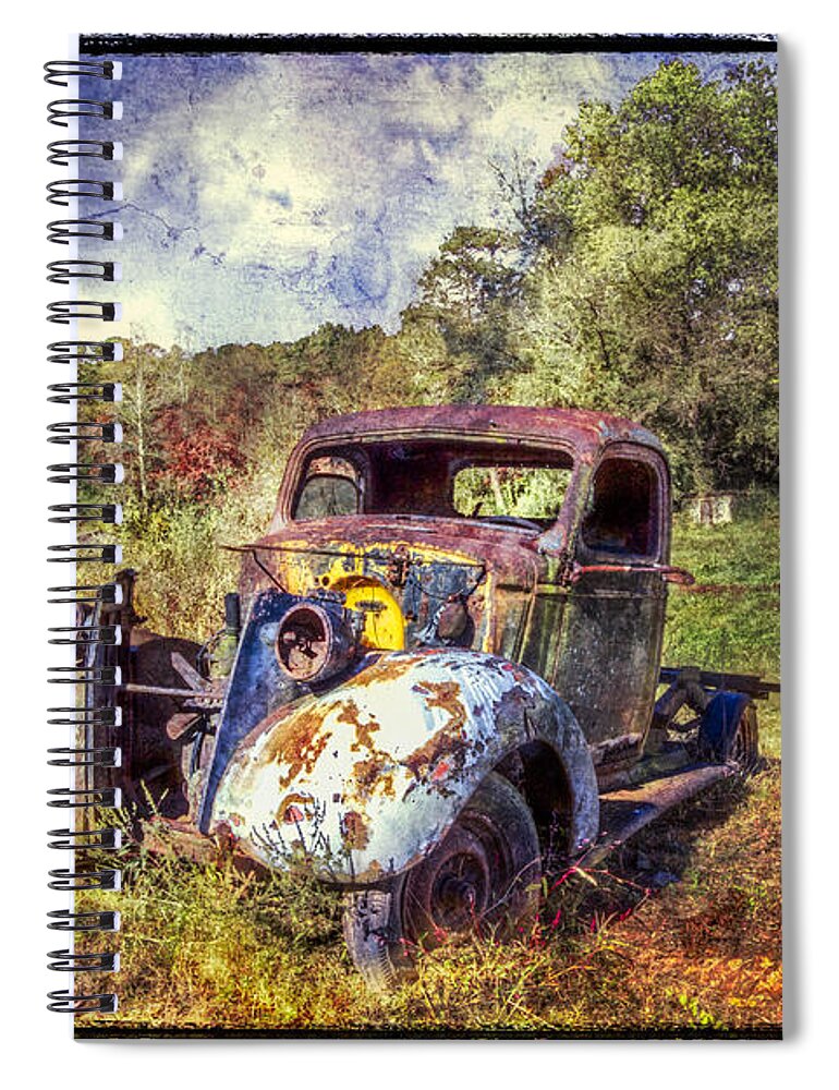 1930s Spiral Notebook featuring the photograph Vintage Plymouth by Debra and Dave Vanderlaan