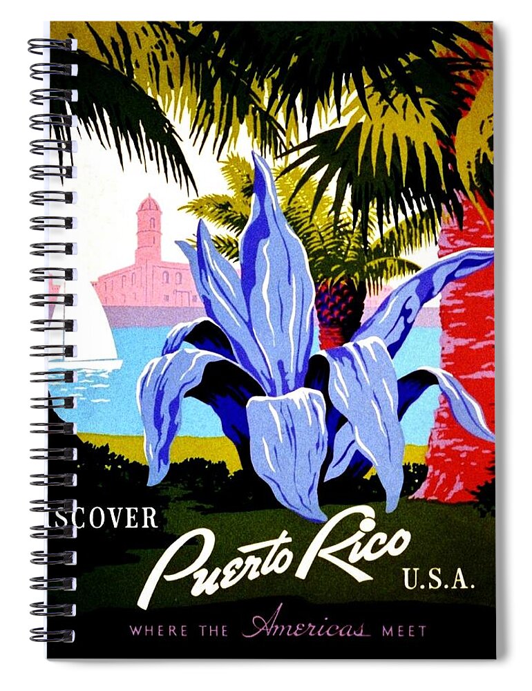United States Spiral Notebook featuring the photograph Vintage Poster - Puerto Rico by Benjamin Yeager