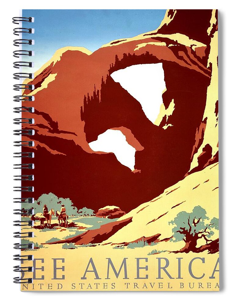 United States Spiral Notebook featuring the photograph Vintage Poster - Arches National Park by Benjamin Yeager