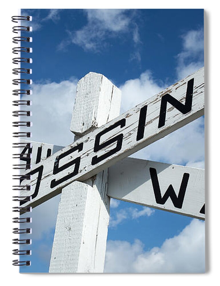 Railway Spiral Notebook featuring the photograph Vintage Railway Crossing Sign by Edward Fielding
