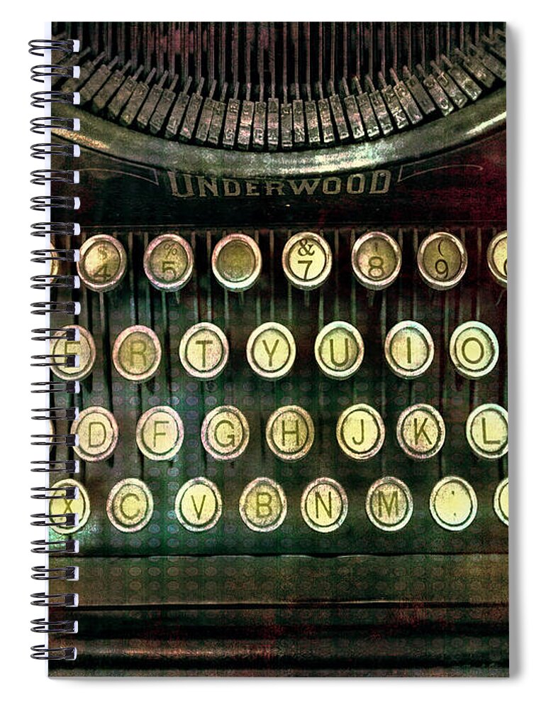 Vintage Underwood Typewriter Spiral Notebook featuring the photograph Vintage Underwood Typewriter by Bellesouth Studio
