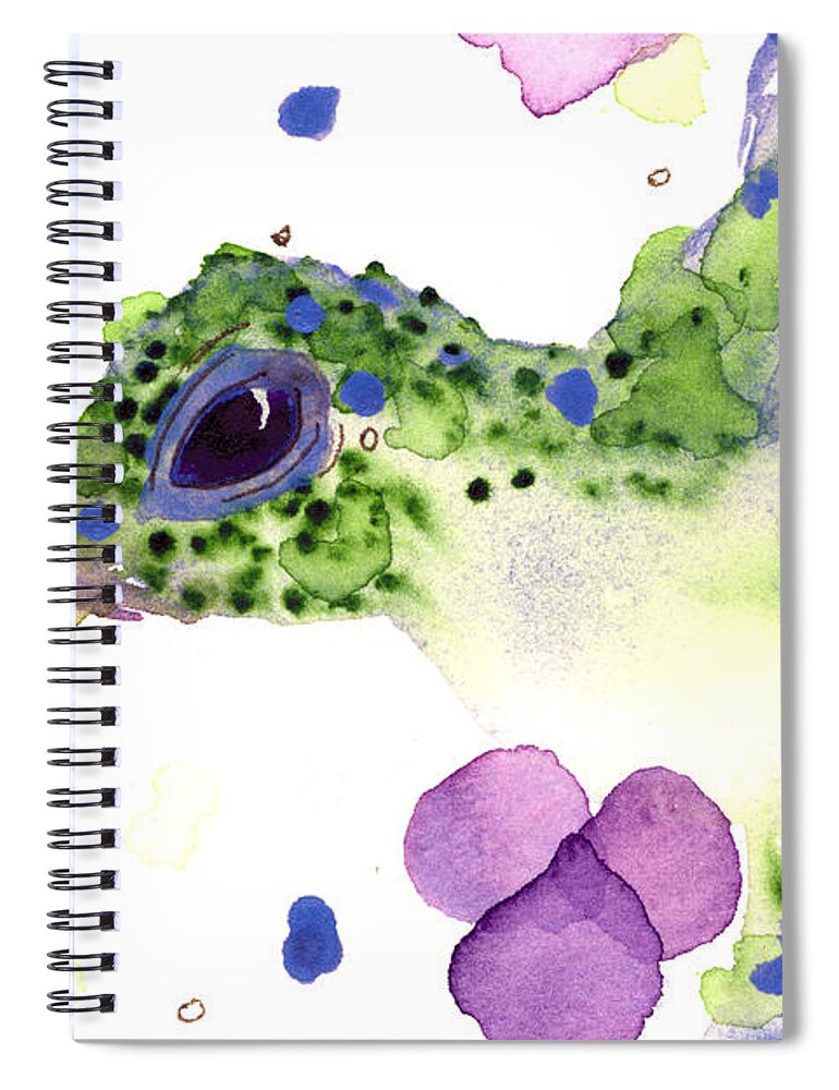 Hummingbird In Flowers Spiral Notebook featuring the painting Violet by Dawn Derman