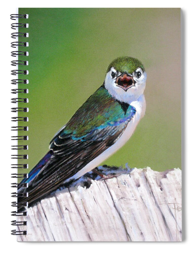 Birds Spiral Notebook featuring the painting Violet Green Swallow by Dianna Ponting