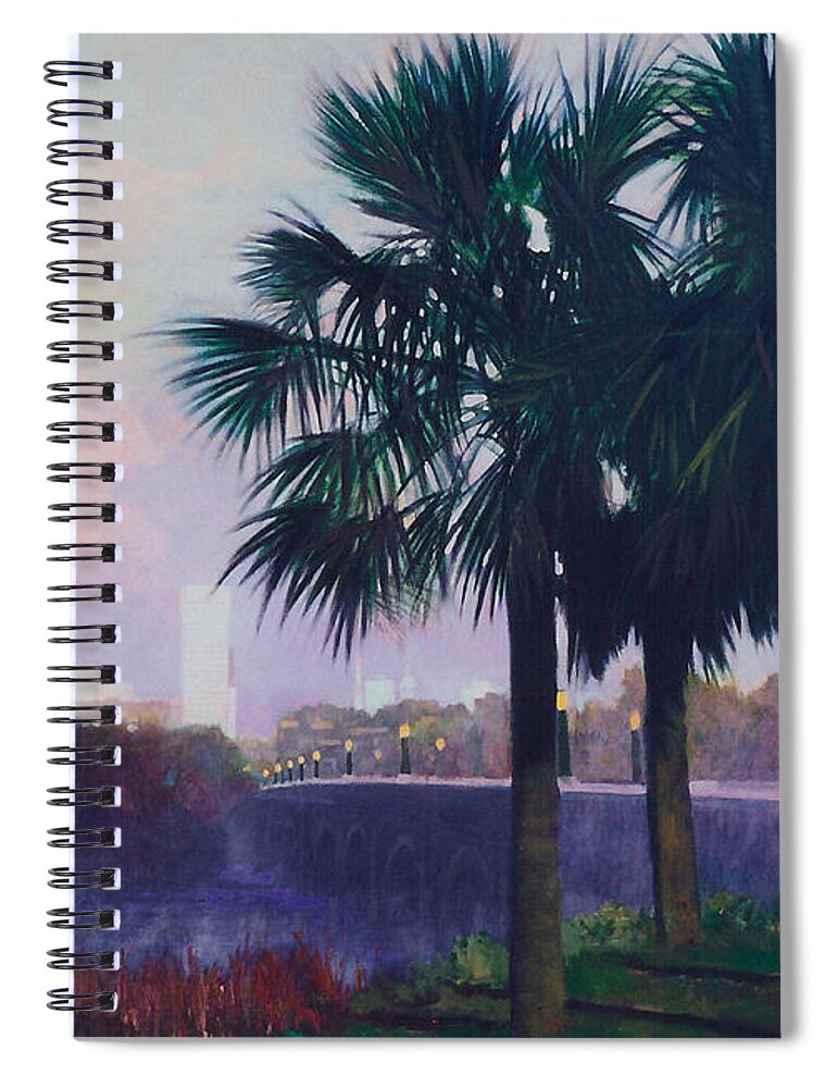 Vista Spiral Notebook featuring the painting Vista Dusk by Blue Sky