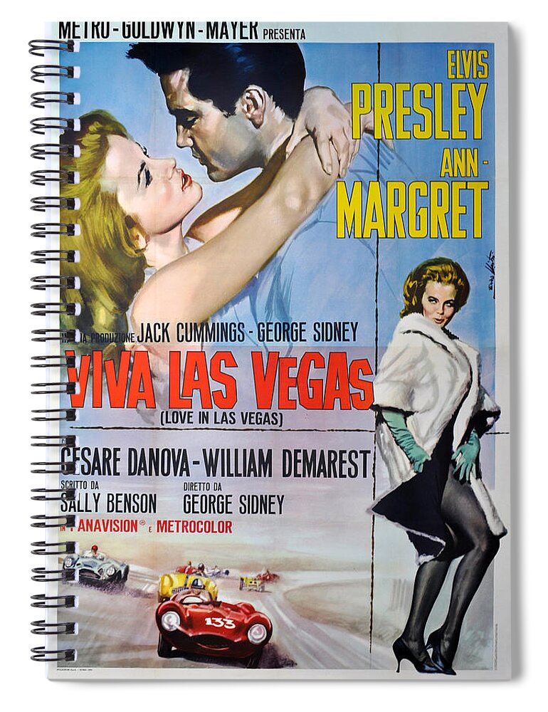 Elvis Spiral Notebook featuring the digital art Viva Las Vegas by Georgia Fowler
