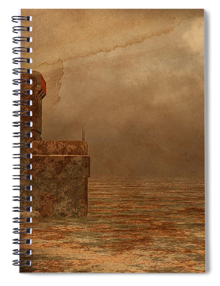 3d Spiral Notebook featuring the digital art Void - Life After Radiation by Georgiana Romanovna