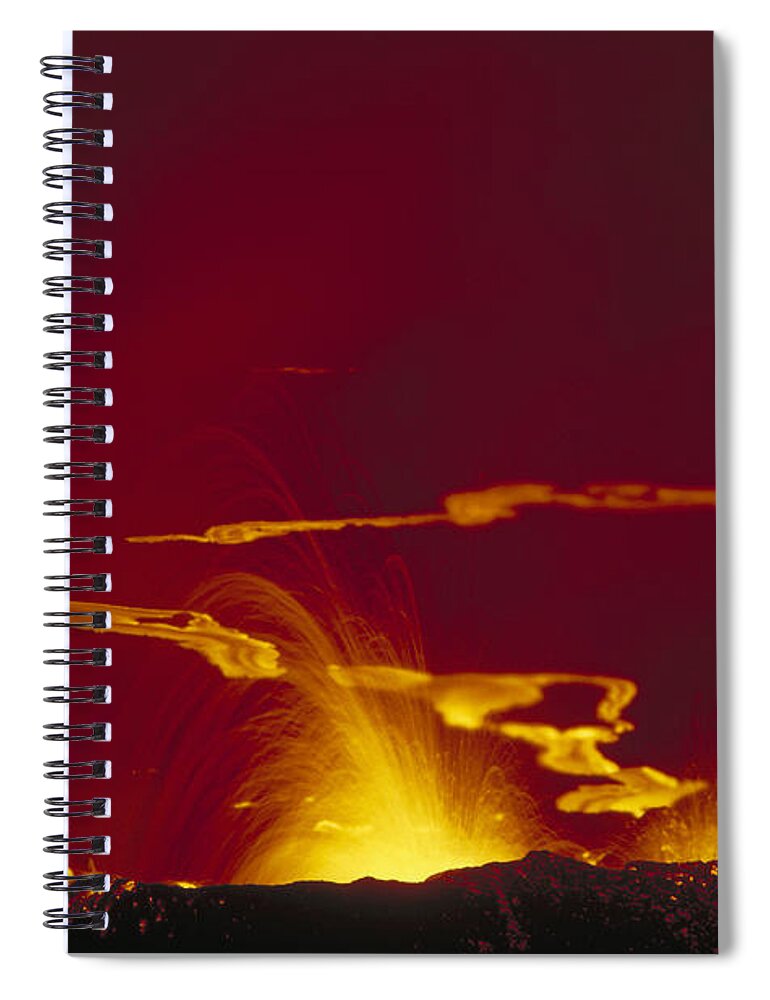 Feb0514 Spiral Notebook featuring the photograph Volcanic Eruption Volcan Chico by Tui De Roy