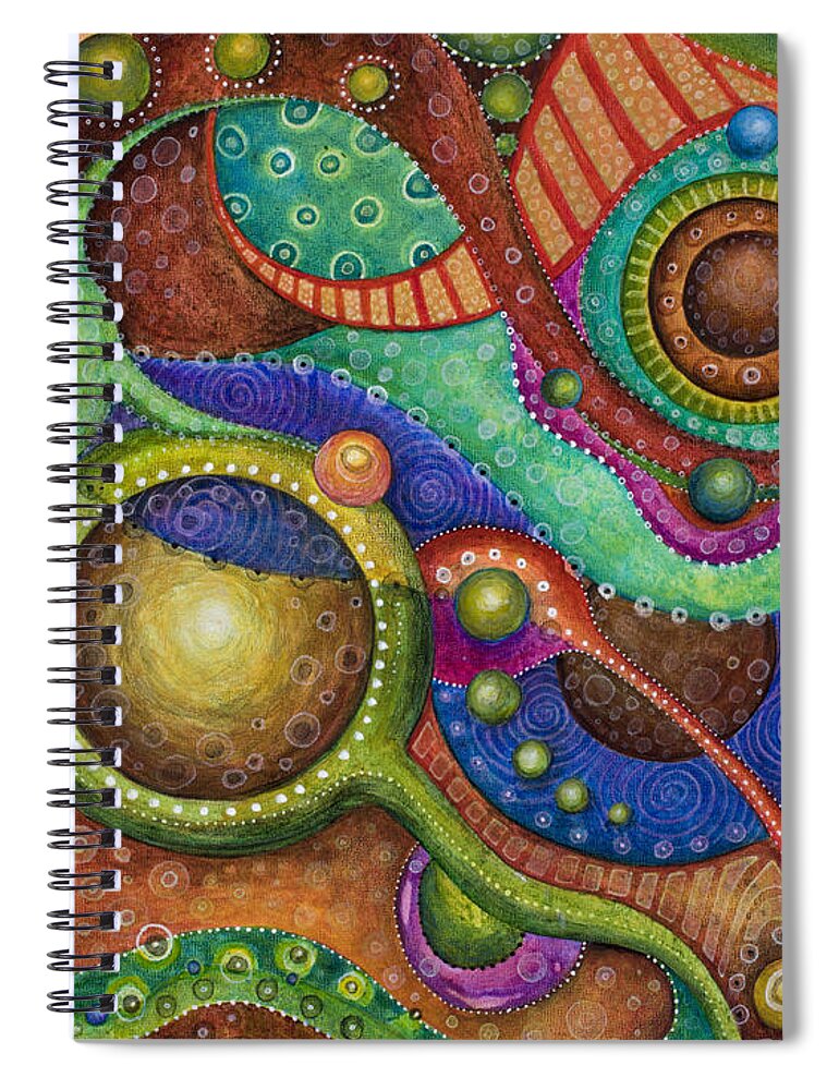 Circles Spiral Notebook featuring the painting Voyage by Tanielle Childers