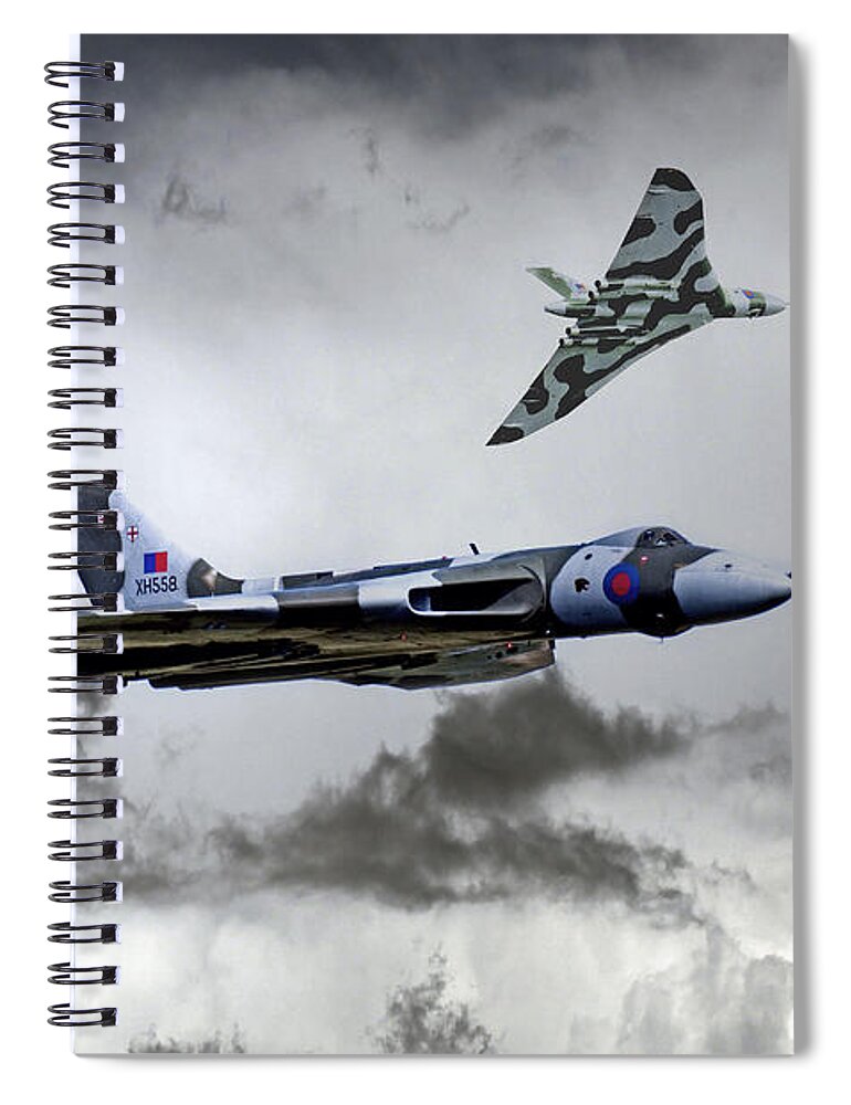 Avro Vulcan Bomber Spiral Notebook featuring the digital art Vulcan Wingman by Airpower Art