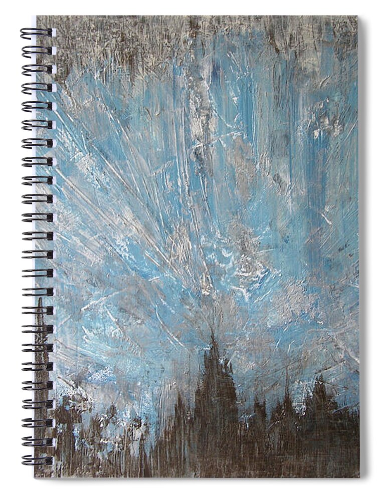 Acryl Painting Structured Spiral Notebook featuring the painting W2 - smog by KUNST MIT HERZ Art with heart